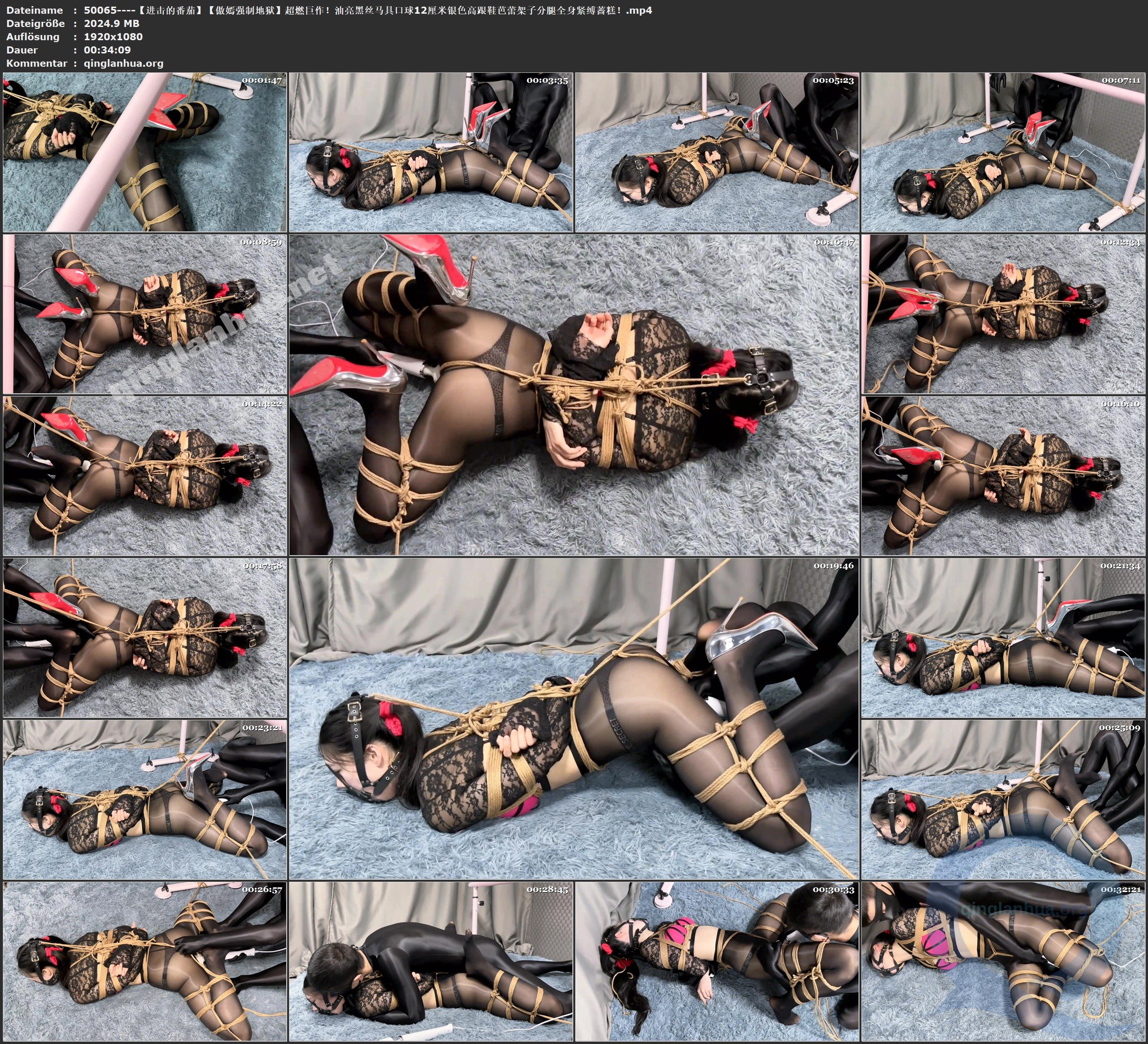 50065----【进击的番茄】【傲嫣强制地狱】超燃巨作！油亮黑丝马具口球12厘米银色高跟.jpg
