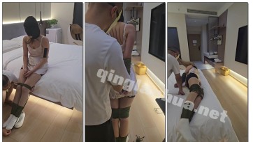 【小黑原创】好奇心非常重的女生，颜值很高，身材丰满，腰臀比很好，白袜睡衣裙，超紧直臂缚！真实体验